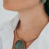 Fold Round Necklace with Steel Cable