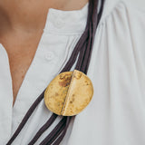Fold Round Necklace with Textile Thread