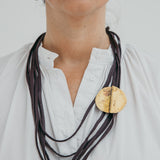 Fold Round Necklace with Textile Thread
