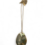 Jacaranda large leaf necklace with chain