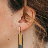 Brincos stud Mondrian assimétricos