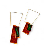 Brincos Mondrian com argola irregular fechada