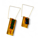Brincos Mondrian com argola irregular fechada