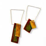 Brincos Mondrian com argola irregular fechada