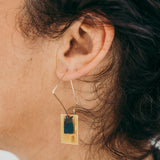 Brincos Mondrian com argola irregular fechada