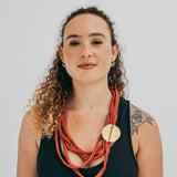 Colar Fold Round com fio têxtil
